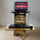 Height Adjustable Wooden Standing Desk Converter For Laptops & Desktops By Miza