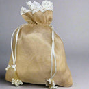 Crocia Lace Satin Potli Pouch With Pearl Tassels 1PC (Random Color)