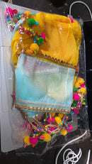 Multicolor Organza Potli Bag With Coin Lace Clutch 1PC (Random Color)