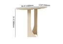 Oval Travertine Stone Console Table Modern Entryway Table with Abstract Base