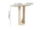 Oval Travertine Stone Console Table Modern Entryway Table with Abstract Base