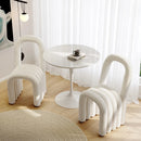 Modern White Teddy Velvet Dining Room Chair Side Chair (Set of 2)