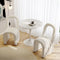 Modern White Teddy Velvet Dining Room Chair Side Chair (Set of 2)