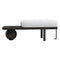 Black & White Entryway Bench With Metal Legged Boucle Fabric/Living Room Bench