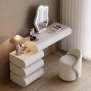 Modern White Makeup Vanity Set PU Leather Dressing Table with Stool