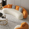 Modern Faux Leather Upholstered Sofa Orange & White Sofa