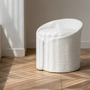 Soft Touch Vanity Stool With Lamb Wool Upholstery With Backrest