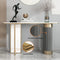 Luxury White and Gold Entryway Table with Stone Top