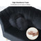 Black Velvet Upholstered Sofa Channel Tufted 3-Seater Sofa