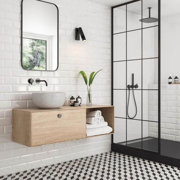 Modern Bathroom Vanity with  Open and Closed Storage By Miza