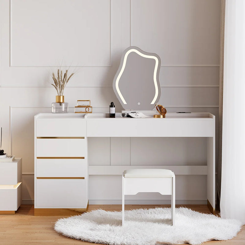 All-in-One Beauty: Smart Nightstand & Vanity Set/Dressing Table