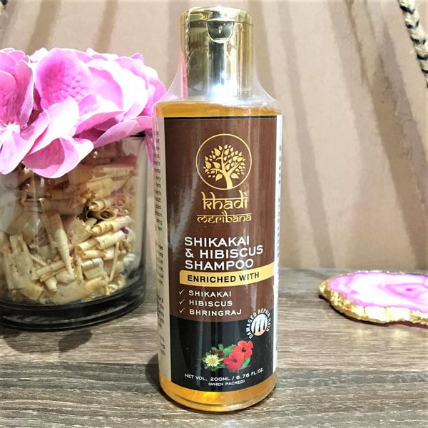 Khadi Meribana Pack of 2 Meribana Shikakai & Hibiscus Shampoo With Bhringraj 200ml