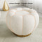 Modern White Cream Boucle Ottoman Pumpkin Pouf Ottoman Cloud Foot Stool