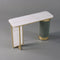 Luxury White and Gold Entryway Table with Stone Top