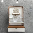 Sacred Simplicity: Wall-Mounted Puja Shelf with Multi-Tier Storage