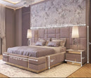 Modern Geometric Upholstered Wall Panels - Elegant Square & Rectangular Home Interiors/ A Luxury Bed With Side Table