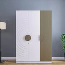 Elegant Three-Door Wardrobe In White Finish