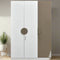 Elegant Three-Door Wardrobe In White Finish