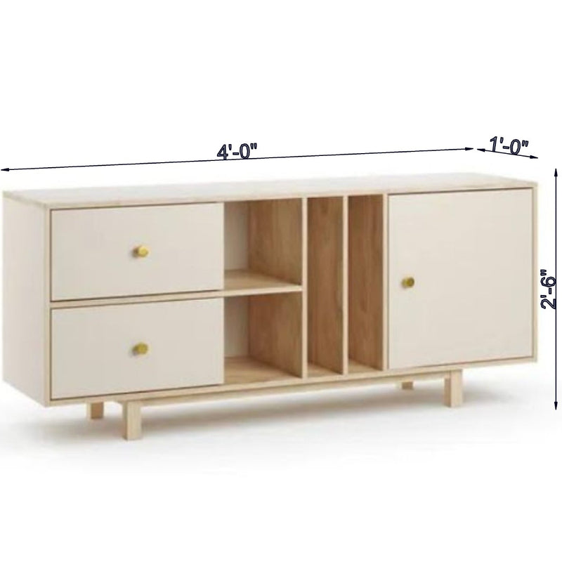 Cream Sideboard With Gold Brushed Handles By Miza