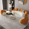 Modern Faux Leather Upholstered Sofa Orange & White Sofa