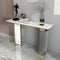 Luxury White and Gold Entryway Table with Stone Top