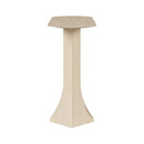 Oval Travertine Stone Console Table Modern Entryway Table with Abstract Base