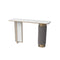 Luxury White and Gold Entryway Table with Stone Top