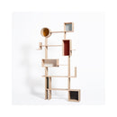 Asymmetrical Solid Wooden Bookcase / Free Standing Bookcase By Miza