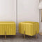 Square Pouf Ottoman Upholstered Velvet Ottoman Footrest In Yellow