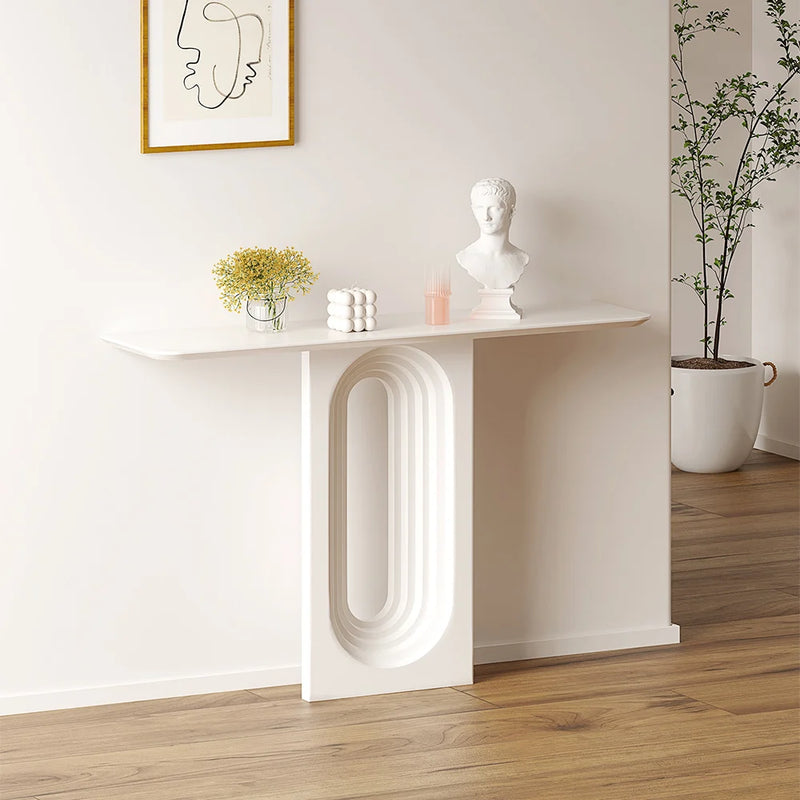 Modern Narrow Wood White Console Table/Entryway Table