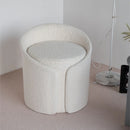 Soft Touch Vanity Stool With Lamb Wool Upholstery With Backrest