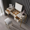 Versatile Glam: Flip Top Makeup Table with Storage & Stool