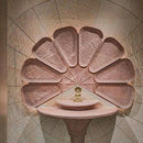 Lotus-Inspired Wall Installation With Central Pedestal/Sandstone Temple For Home Decoration