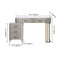 Modern Velvet Upholstered Makeup Vanity Table Expandable Dressing Table with Cabinet