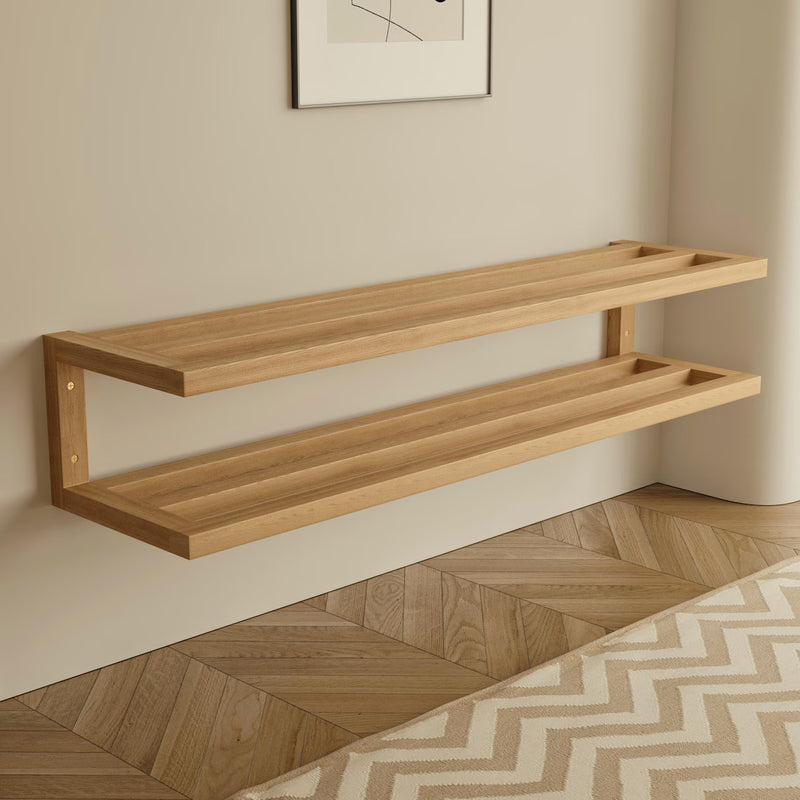 Wall Mounted Double Shoe Storage Shelf By Miza