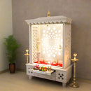 Standing Solid Wooden Mandir Cabinet With Intricate Design