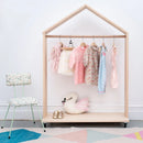 Rolling Clothes Rack with Cute House Frame By Miza