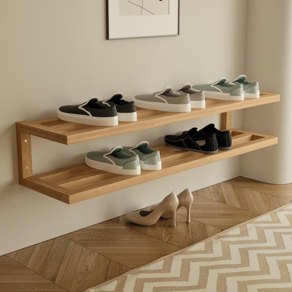 Wall Mounted Double Shoe Storage Shelf By Miza