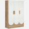 3 Door Wardrobe In Oak & Frosty White Finish With Hidden Storage