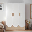 3 Door Wardrobe In Oak & Frosty White Finish With Hidden Storage