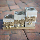 Wooden Tea Light Candle Holder Set For Home Decor Set of 3 By-APT