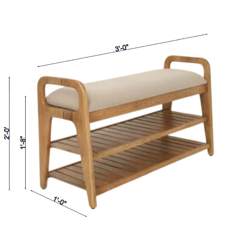 Two Shelved Bench / Shoe Organizer / Shoe Cabinet By Miza