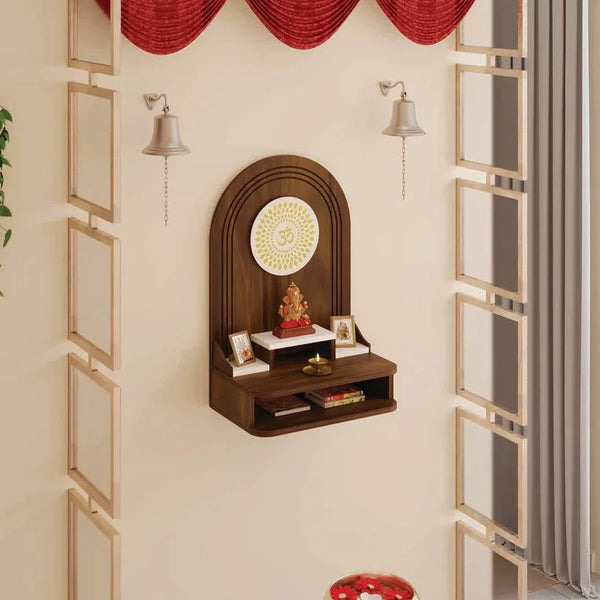 Sacred Wall Art: Wall-Mounted Pooja Stand For Divine Harmony And Aesthetics