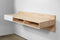 Floating Ash Matte White Brown Wood Desk By Miza
