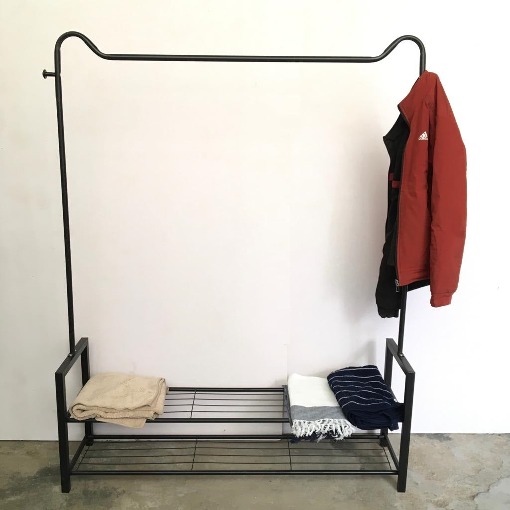 Metal Clothing Rack Floor Standing Single Rod Hanger, Bedroom Living R ...