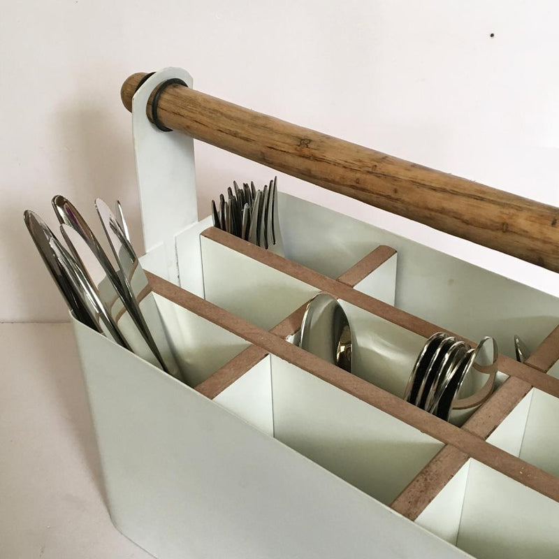 Metal Caddy Cutlery Carry Storage For Dinner Spoons/Artist Tools/Makeup Brushes